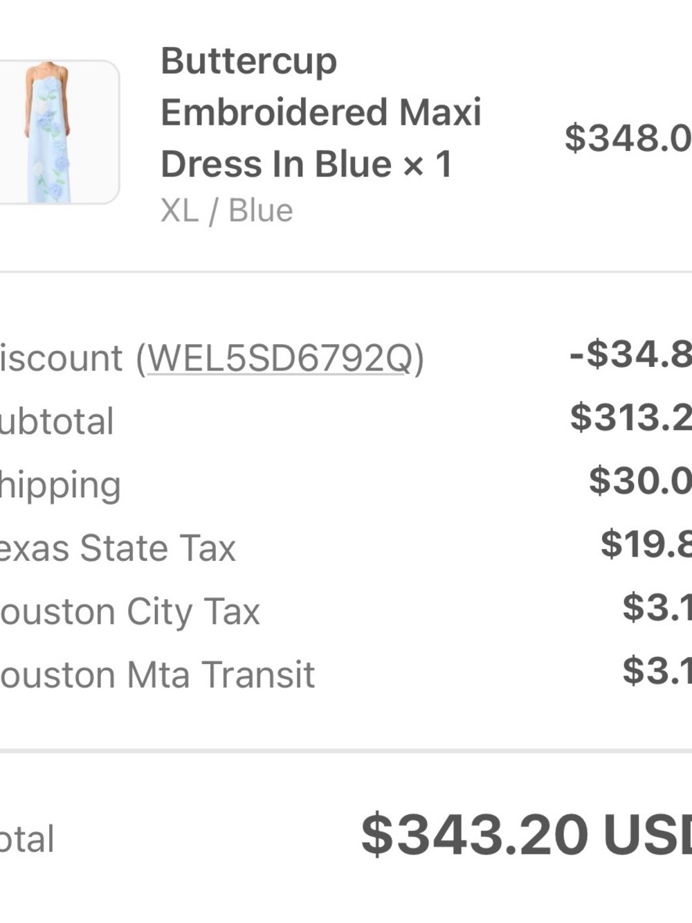 Elliatt ‘Buttercup’ Embroidered Maxi Dress, Blue - Picture 7 of 11